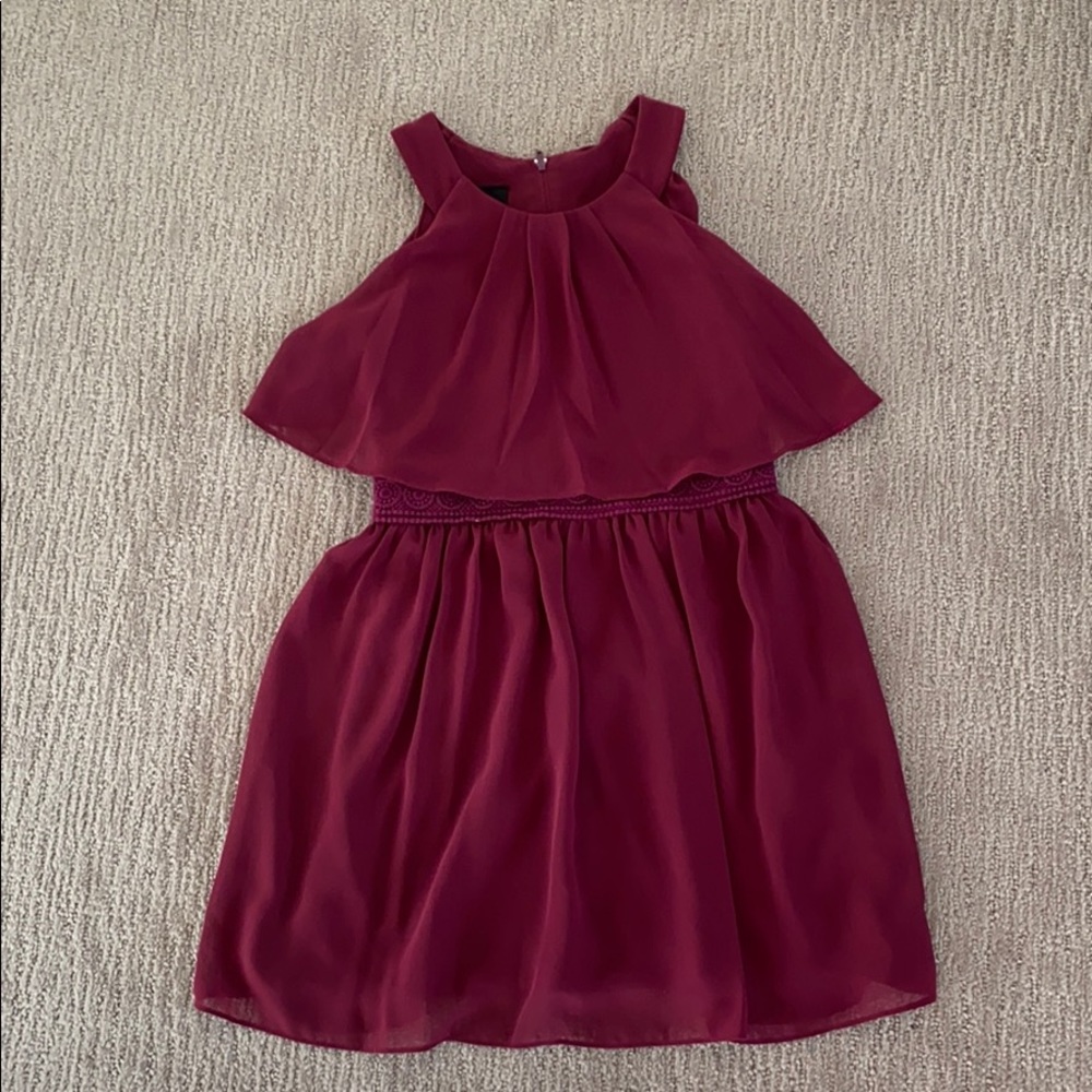 Pretty, bergundy, girls dress